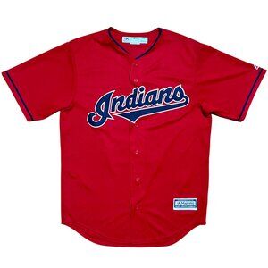 Francisco Lindor Cleveland Indians Majestic Red Baseball Jersey, Men's Medium
